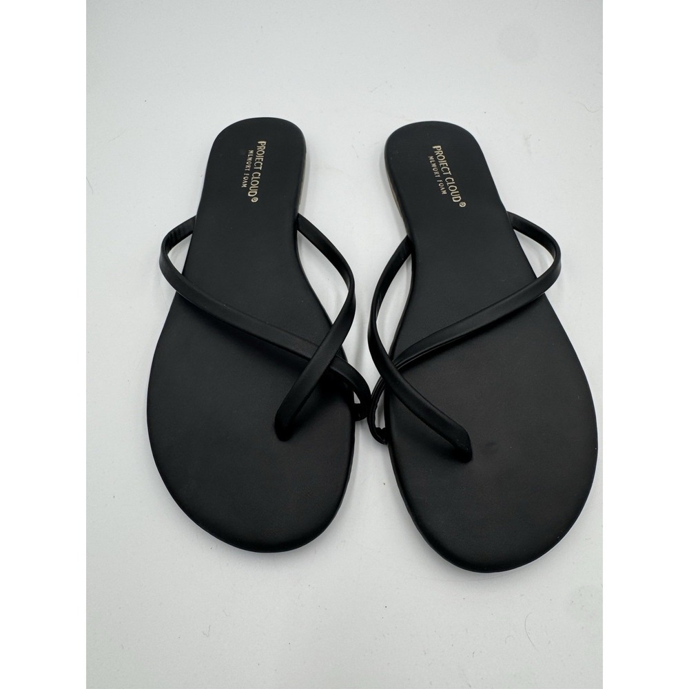 New Project Cloud Memory Foam Sandal Black Tan Women CrossFlip‎ Flops Size 7